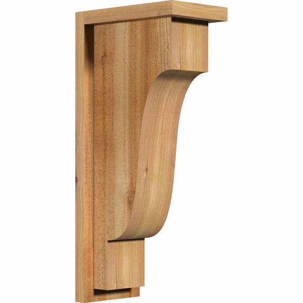 Ekena Millwork Newport Rough Sawn Corbel w/Backplate, Western Red Cedar, 6"W x 10"D x 22"H COR06X10X22NEW01RWR - main